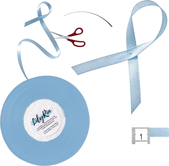 Light Blue Ribbon 1/4 Inches 36 Yards Satin Roll Perfect - Image 4