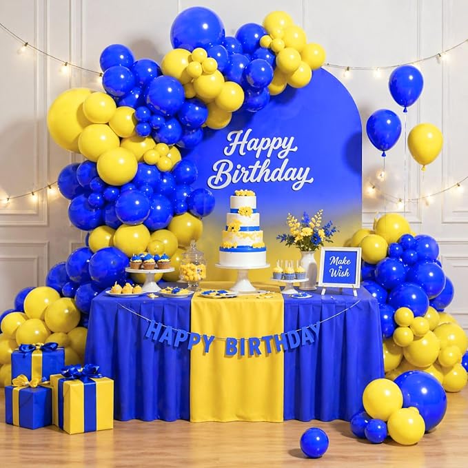 131pcs Blue and Yellow Balloon Arch Kit - Image 7