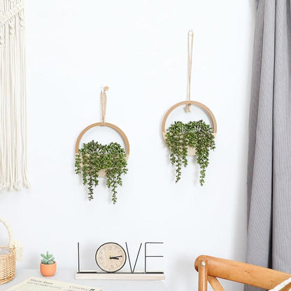 2pcs Artificial Succulents Hanging Plants 20.1'' Fake String of Pearls in Pot - Image 6