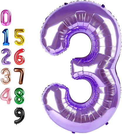 Number Balloons 3 Balloon Purple by Enyeopd
