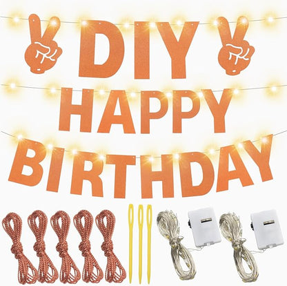 175Pcs DIY Glitter Customizable Banner Kit Custom Banners DIY Happy Birthday - Image 2