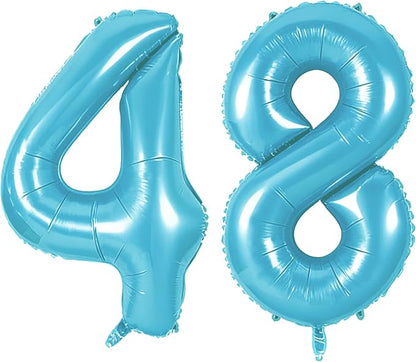 Number 48 Balloons for 48th Birthday Party Decorations, 0-100 Large No.48 by Joycard