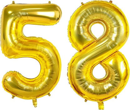 Number 58 Balloons for 58th Birthday Party Decorations, 0-100 Large No.58 by Joycard