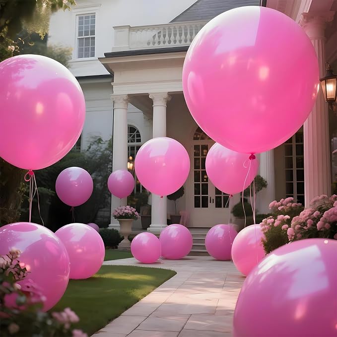 Pink Balloons 9pcs 36 Inch Extra Large Big Jumbo Giant Matte Pink Balloons - Image 9