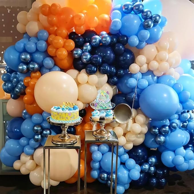 HILAVO Dog Paw Balloons Orange and Blue 60pcs 12 Inch Paw Print Puppy Balloons - Image 6