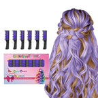 New Hair Chalk Comb Temporary Bright Hair Color Dye for Girls Kids, Washable Hair Chalk for Girls Age 4 5 6 7 8 9 10 New Year Birthday Cosplay DIY Halloween, Christmas（Purple)