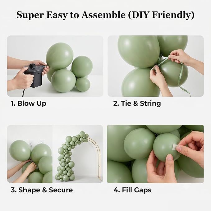102pcs Sage Green Balloons Garland Arch Kit, 18 12 10 5 Inch Balloons | - Image 3