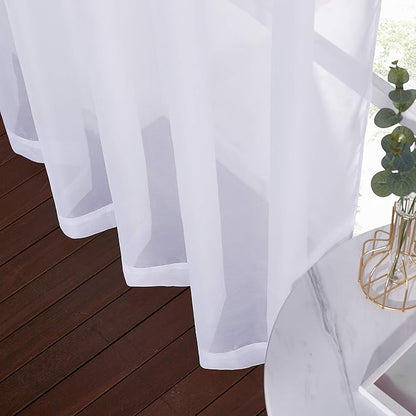 NICETOWN White Sheer Curtains for Bedroom Windows 84" Length - Image 6
