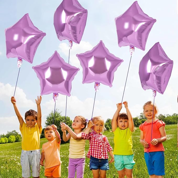 20 Pcs Star Balloons, 18 Inch Purple Star Foil Balloons, Stars Shaped Balloon - Image 4