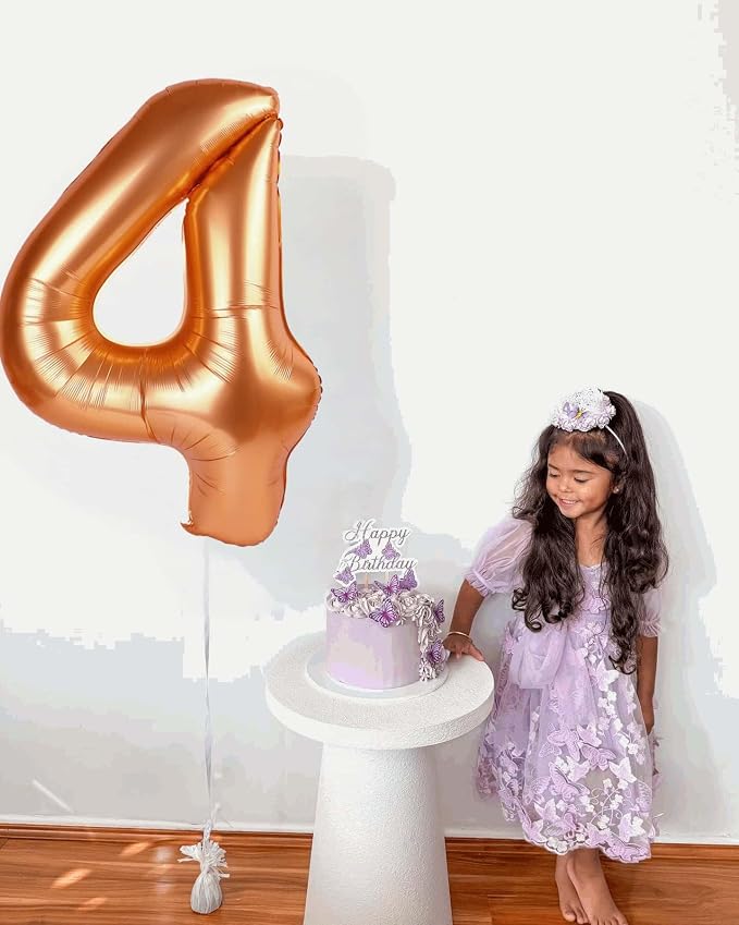 Orange Number 4 Balloon 40 Inch, 4th Birthday Party Decorations Men Women | - Image 7