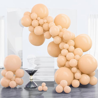 PartyWoo Nude Balloons 100pcs Apricot Boho Fall Color 18 12 10 5 Inch | Balloons by PartyWoo