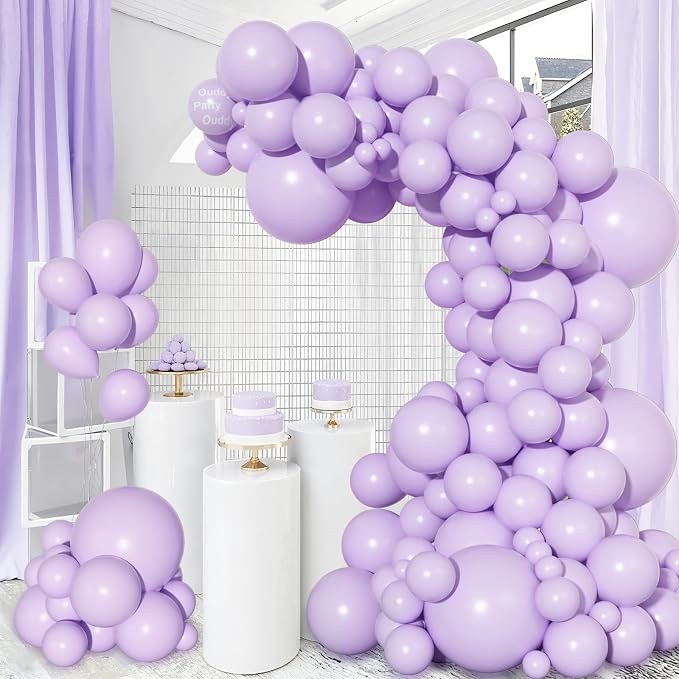 Ouddy Party 129Pcs Pastel Purple Balloons Different Sizes 18 12 10 5Inch - Image 5