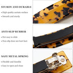 Hair Barrettes for Women - 4.13 Inch Tortoise Shell Acetate Hair Clips, Large French Retro Hair Clasps and Accessories for Thick Hair (3 Pcs)