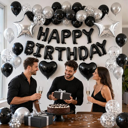 Black and Silver Birthday Decorations - Image 6
