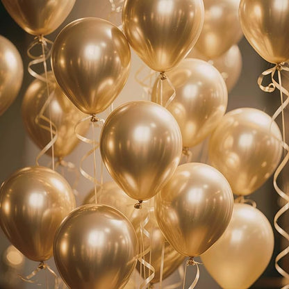300 Pcs Gold Metallic Chrome Balloons 12 inch Gold Helium Party Balloon - Image 4