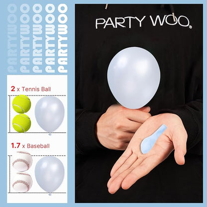 PartyWoo Pearl Light Blue Balloons 100pcs Baby Pastel Blue Color | 5 Inch - Image 3