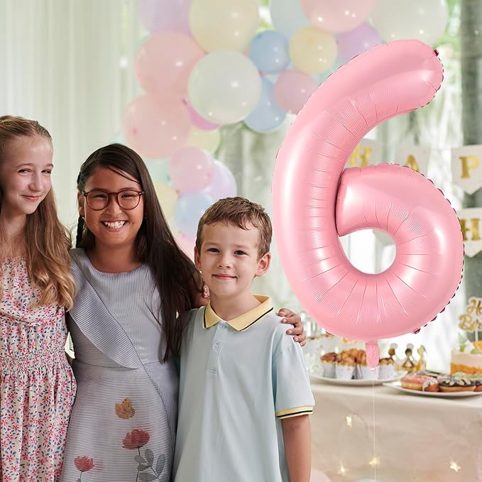 40 Inch Pink Number 6 Balloon Suitable - Image 3