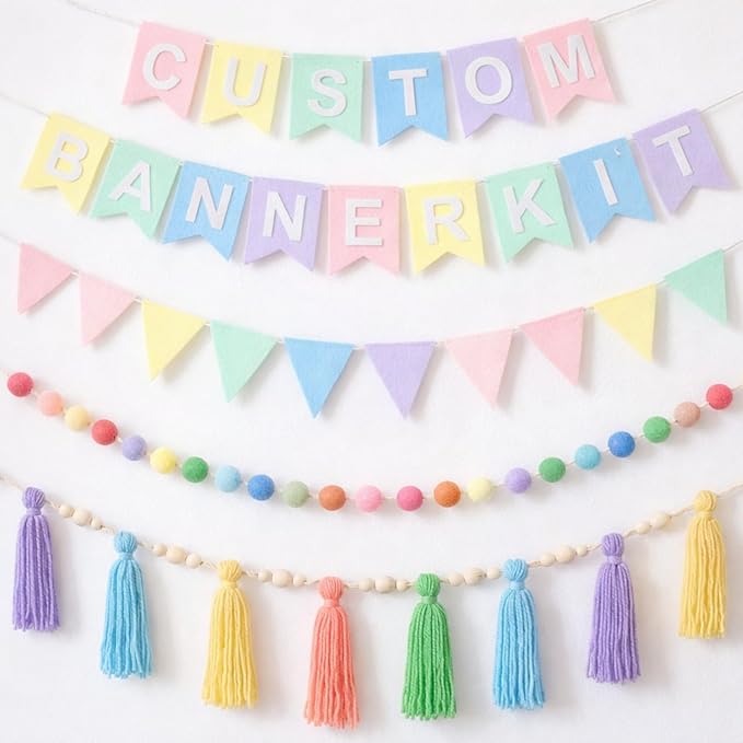 SmoothNovelty 139 Pcs Felt DIY Custom Banner Kit Include 104 Letters 18 by SmoothNovelty