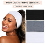 Wide Headbands for Women Non Slip Thick Large Head Bands for Women's Hair, Cloth Fabric Stretchy Hair Bands for Yoga Workout