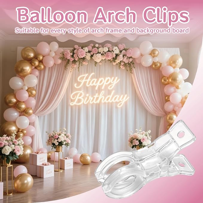 10 Pcs 3.5 Inch Clear Balloon Arch Clips - Image 3