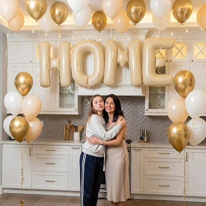 40 Inch Giant HOME Letter Balloons Decor Kit Boho Cream White Champagne Gold - Image 7