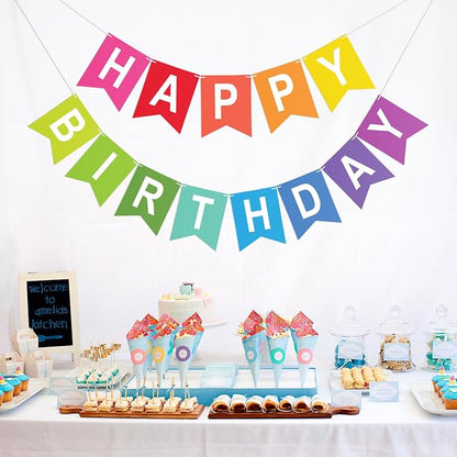 Happy Birthday Banner Birthday Party Banner NO DIY Happy Birthday Sign | - Image 4