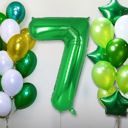 Dark Green Number 7 Balloon 40 Inch, Big Large Foil Helium Number Balloons - Image 4