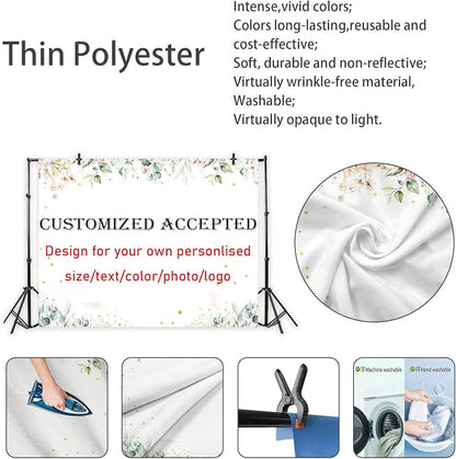 AIBIIN 7x5ft Custom Mr and Mrs Floral Backdrop Teal Wedding Photography - Image 5