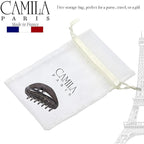Camila Paris CP3124 French Hair Clip for Women, Gray, Girls Hair Claw Clip Jaw Fashion Durable and Styling Hair Accessories for Women, Luxury Ladies Strong Hold No Slip Grip Clamp, Made in France