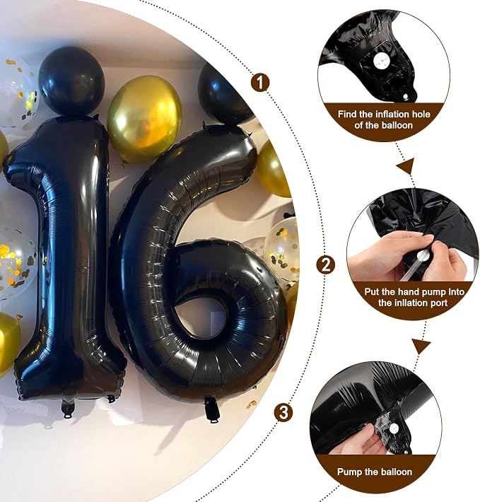 30 Balloon 40 inch Black Number Balloons - Image 6