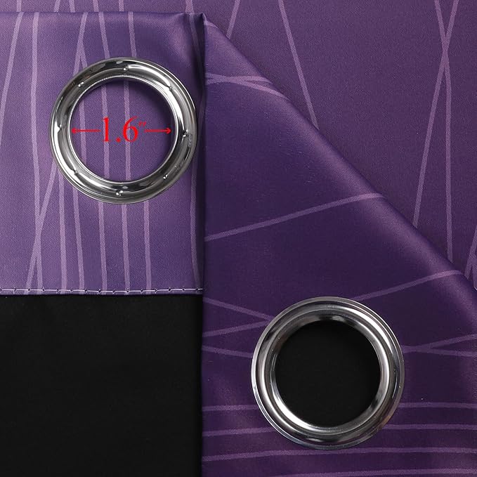 Purple and Black Ombre Blackout Curtains 108 Inch Length 2 Panels Set, Thermal - Image 7