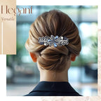 Geyoga 6 Pieces Vintage Hair Barrettes for Women Retro Flower French Pearl Crystal Rhinestones Clips Hair Pins for Women Styling Accessories(Delicate Style)