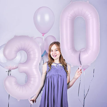 Light Purple Number 0 Balloon, 40 Inch Big Large Foil Helium Number Balloons - Image 5
