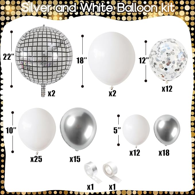 Disco Ball Arch Kit, Confetti Balloons - Image 2