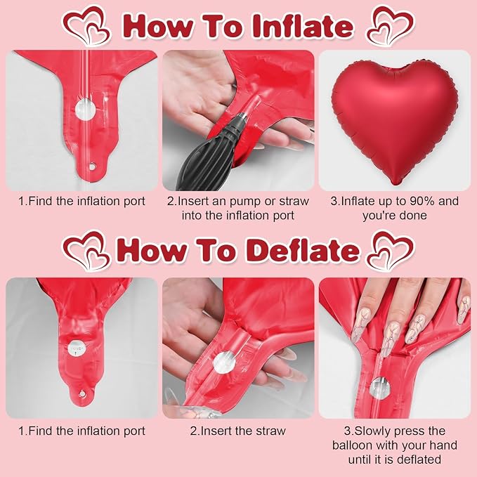 Black Red Heart Balloons - Image 7
