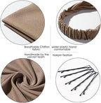 6 Pack Hair Scarf Headband for Women Elastic Bandana Head Scarf Large Boho Triangle Kerchief with Clips Non Slip Scarves