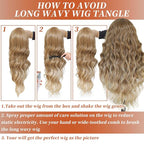 Ombre Blonde Synthetic Lace Front Wigs Pre Plucked 26 Inch Long Wavy 100% Futura Premium 13x4 HD Lace Wigs For Black Women Ready to Wear Beginner Friendly Daily Party Use