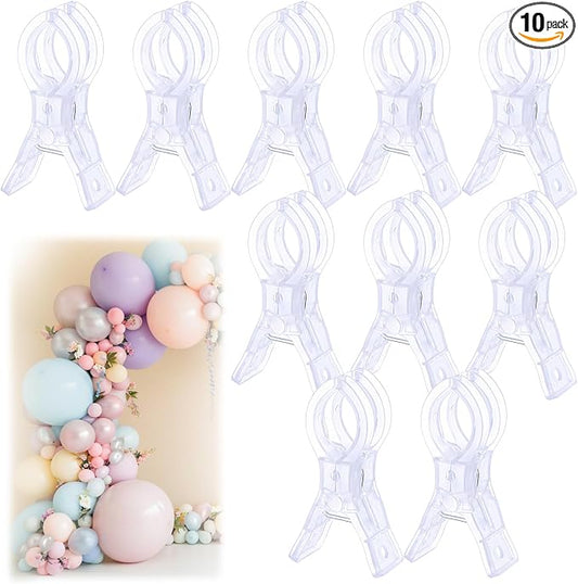 10pcs Balloon Arch Clips Transparent Large Plastic Backdrop Clips Spring Clamps by Unknown