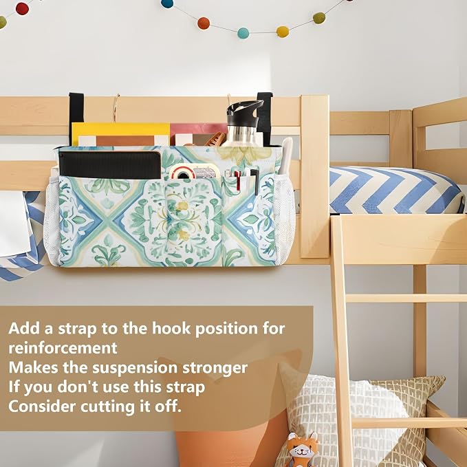 Bedside Caddy Metal Frame Hanging Organizer Bunk Bed Dorm Accessories Hook And - Image 6