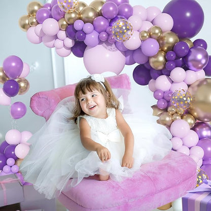 156Pcs Purple Butterfly Balloons Garland Arch Kit Different Size | Dark Purple - Image 4