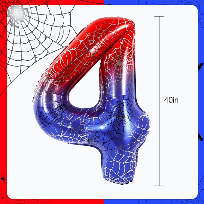 40 Inch Red Blue Number 4 Balloon - Image 2