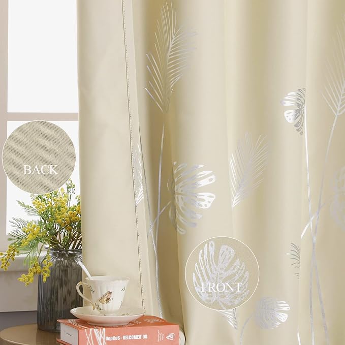 Beige Room Darkening Curtain for Sliding Door 80W x 84L Inch Long Extra Wide - Image 5