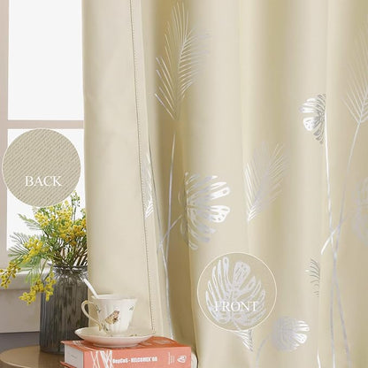 Beige Room Darkening Curtain for Sliding Door 80W x 84L Inch Long Extra Wide - Image 5