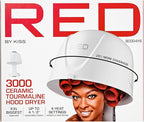 Red by Kiss 3000 Ceramic Tourmaline Professional Hood Dryer, 4 Heat Settings Blow Dryer for Home & Salon, Height Adjustable Convenient Big Hood Size Extra Coverage (1875 Wattage)