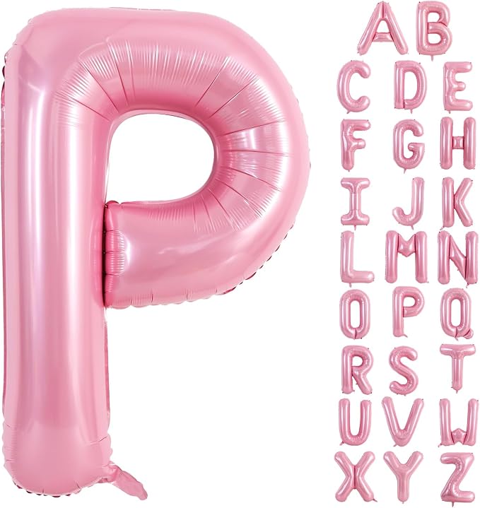 TONIFUL 40 Inch Large Pink Letter P Balloons Giant Foil Mylar Alphabet Balloon by TONIFUL