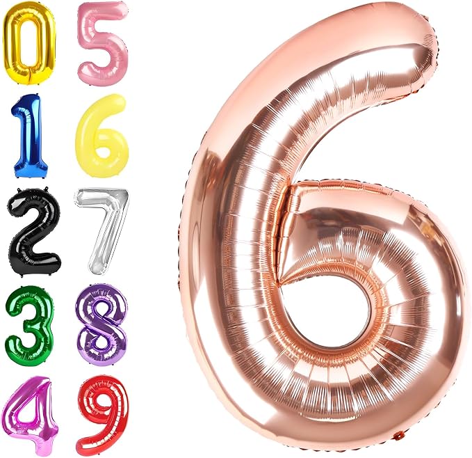 Number Balloons 40 Inch Rose Gold 5 Balloon by Argthjy