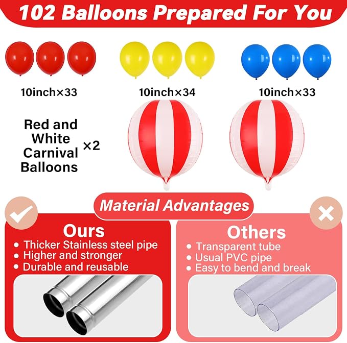 2 Sets Carnival Circus Balloon Column Stand Kit - Image 3