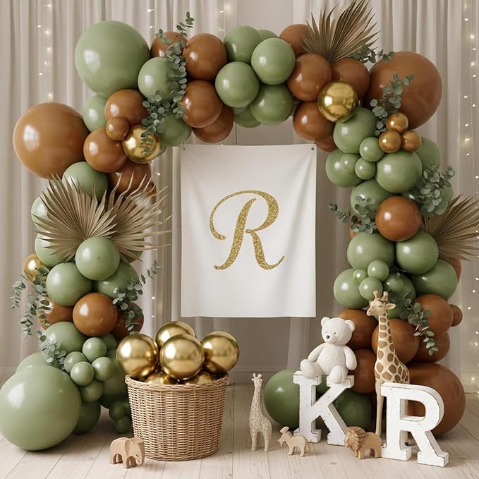 RUBFAC Sage Green Balloons 87pcs Different Sizes 18 12 10 5 Inches, Olive Green - Image 7