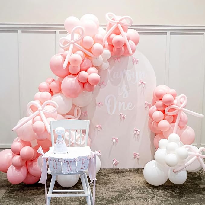 Pink Bow Balloons Garland Arch Kit - Image 7