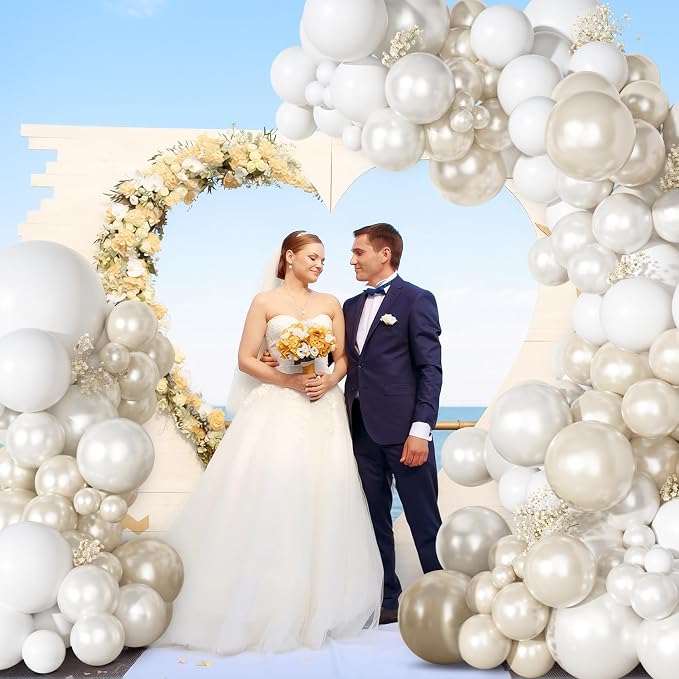 Ouddy Party Pearl White Balloon Garland Arch Kit 18 12 10 5 Inch | Different - Image 6